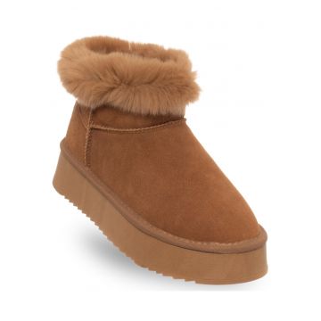 Ghete dama  model SCW421P12/21 - piele naturala - maro - platforma de 4 cm