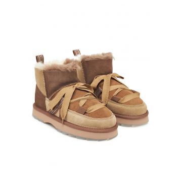 Ghete dama -  Mush Mushroom - piele naturala - maro