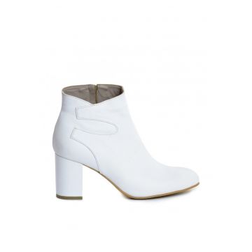 Ghete dama Piele Naturala Alb Charming