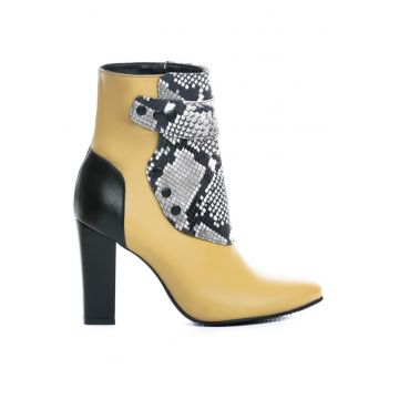 Ghete dama Piele Naturala Galben Mustar Jo