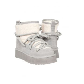 Ghete dama -  piele naturala - gri -