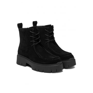 Ghete dama  Piele naturala - Negru - Negru