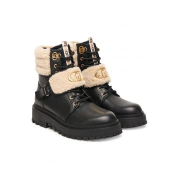 Ghete dama  piele naturala - negru - Rumi - Negru