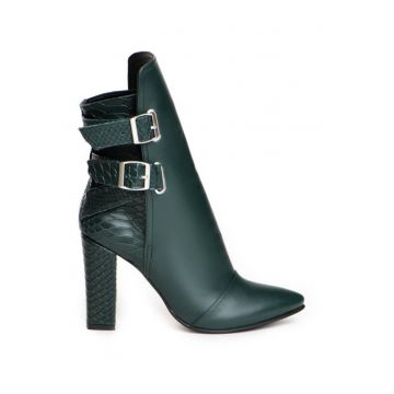 Ghete dama Piele Naturala Verde Rock the City