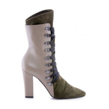 Ghete dama Piele Naturala Wrap Khaki