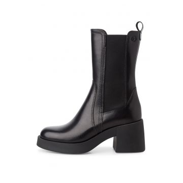 Ghete de piele cu segment din material textil