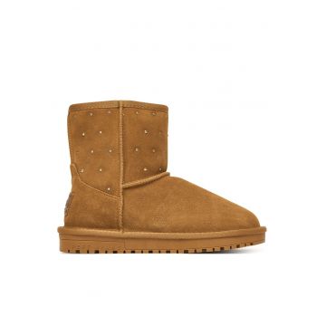 Ghete de zapada dama  maro - piele naturala -