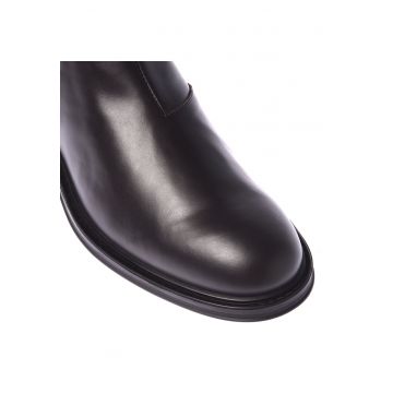 Ghete din piele cu insertii elastice - Maro