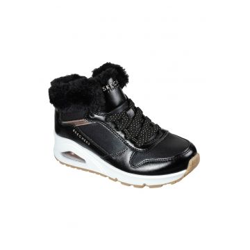 Ghete din piele ecologica Uno Cozy On Air - Negru