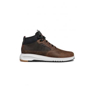 Ghete din piele - Maro inchis/Negru