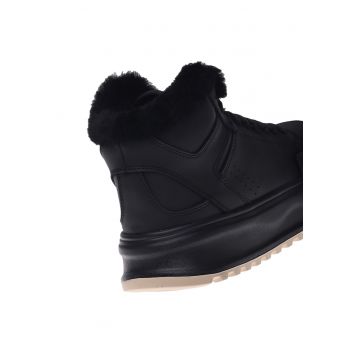 Ghete flatform din piele - Negru