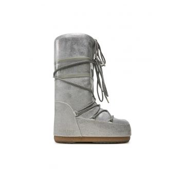 Ghete  Silver Icon Glitter - piele ecologica - argintii