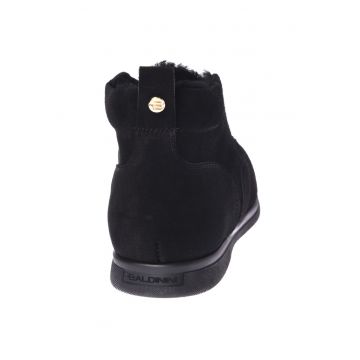 Ghete slip-on din piele intoarsa cu captuseala din lana de miel - Negru