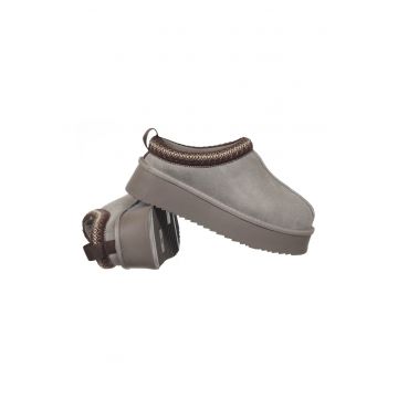 Pantofi de dama Saboti Femei Cu Blana gri - Gri