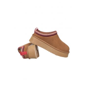 Pantofi de dama Saboti Femei Cu Blana maro - Maro