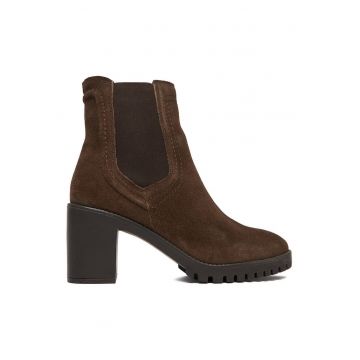 Botine dama -  piele naturala - clasic - maro -