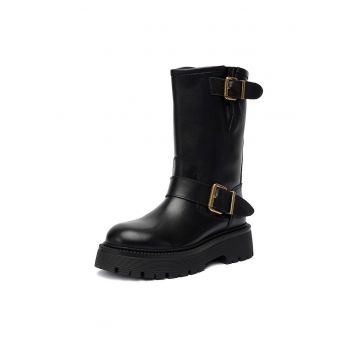 Botine dama -  piele naturala - negru EO-CLAIRE-70866 - Negru