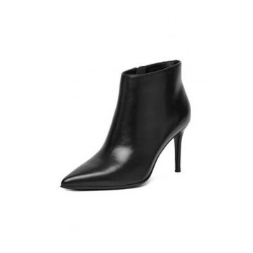Botine dama  piele naturala - Negru
