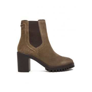 Botine dama -  piele naturala - toc clasic - bej