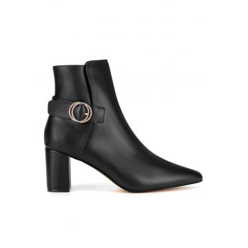 Botine  piele naturala - negru - Negru