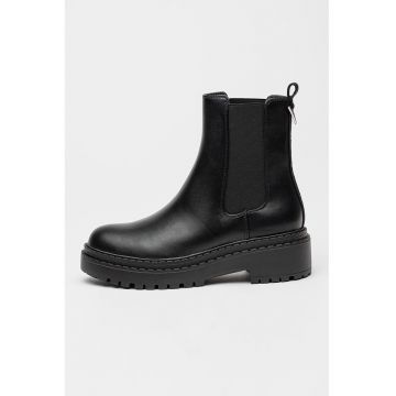 Ghete Chelsea de piele ecologica - Negru