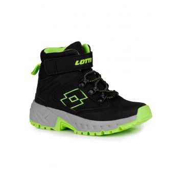 Ghete copii  inalte - inchidere Velcro - negru - material sintetic
