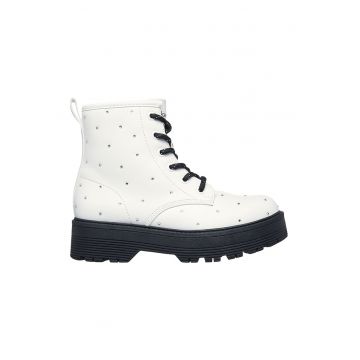 Ghete cu aplicatii din strasuri Geavlen - Alb/Negru