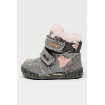 Ghete cu garnituri de piele intoarsa si tehnologie Gore-Tex - Gri deschis