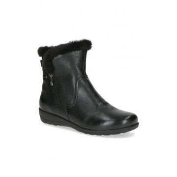 Ghete dama -  casual - textil/piele naturala - negru