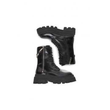 Ghete dama  EO-AMAYA-40802 - piele naturala - negru - cu fermoar -