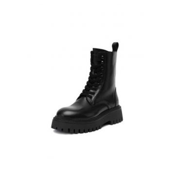 Ghete dama  model EO-GEDIZ-8092 - piele naturala - Negru