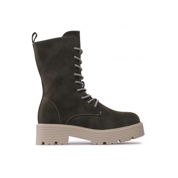 Ghete dama -  piele ecologica - talpa bej - sistem inchidere cu fermoar -