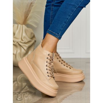 Ghete Dama Piele Naturala CU SIRET CRL0678 CAMEL