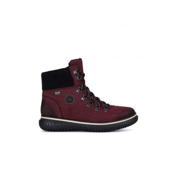 Ghete dama -  textil - negru/bordeaux -