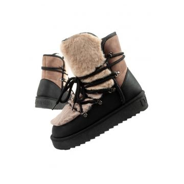 Ghete de iarna pentru femei D. Franklin - captuseala la moda din blana - izolate - negre - maro - bej - Negru