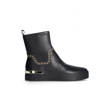 Ghete de piele ecologica cu strasuri - Auriu/Negru