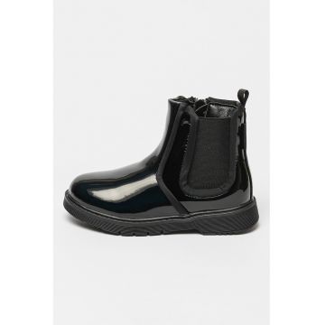 Ghete de piele ecologica lacuita Ziya - Negru