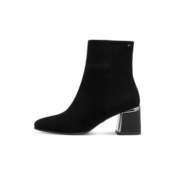 Ghete de piele intoarsa cu toc - Negru