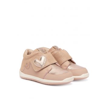 Ghete fete -  piele naturala - auriu rose