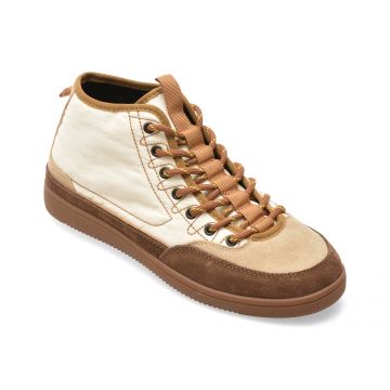 Ghete GRYXX bej, M99898, din material textil si piele naturala