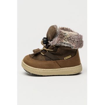 Ghete impermeabile cu garnituri de piele intoarsa - Maro