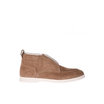 Ghete slip-on de piele intoarsa - Bej