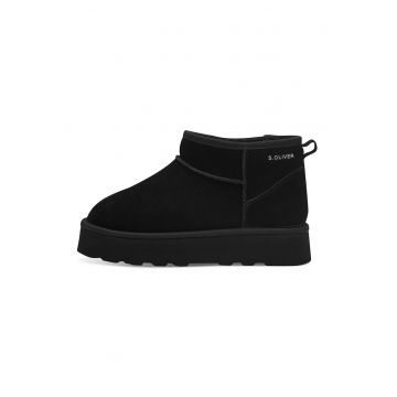 Ghete slip-on de piele intoarsa - Negru