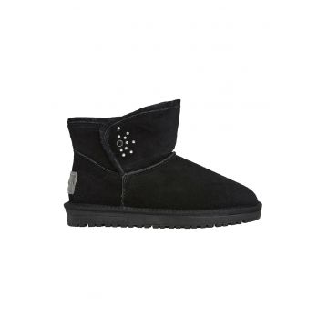 Ghete slip-on din piele intoarsa - Negru