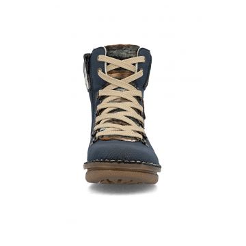 Rieker ghete de damă cu șiret și fermoar albastru 73343-15