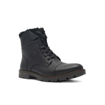 Bocanci barbati -  piele naturala - negru - inchidere cu fermoar - tehnologie Rieker Tex -