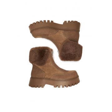 Botine dama 19001-1 -  Textil - Maro