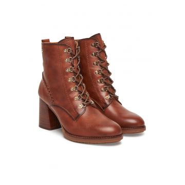 Botine dama 202 W9U-8955 -  Piele naturala - Maro