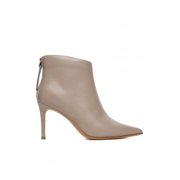 Botine dama  din piele naturala gri - Gri
