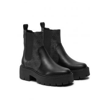 Botine dama FLTSHU ELE10 -  Piele ecologica - Negru -
